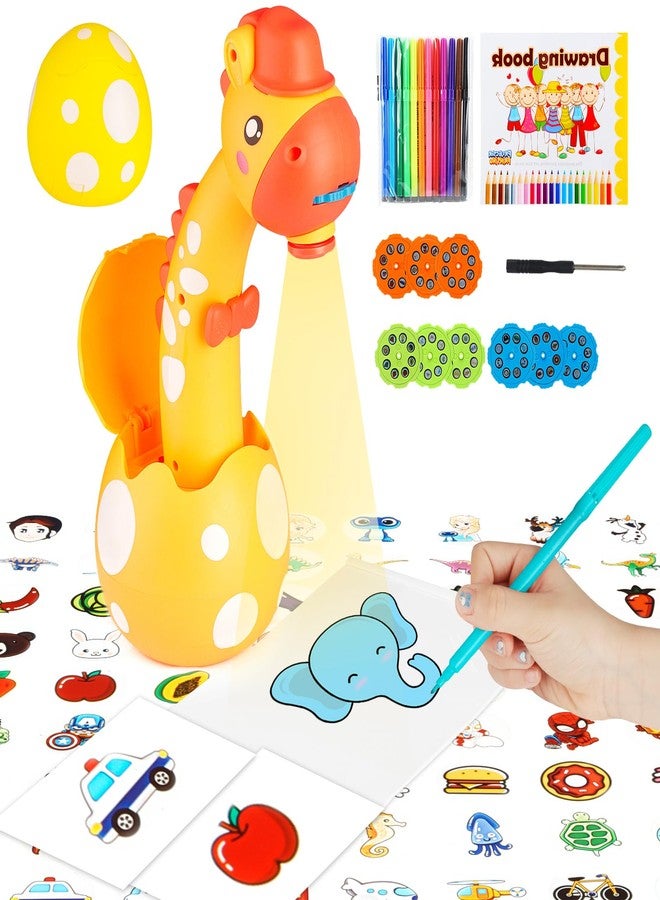 RNGODO Drawing Projector for Kids, Trace and Draw Projector Toy for Toddler Girls & Boys, Learning Art Children Drawing Projection with 72 Stencils and 12 Markers and 1 Art Book - Image 1